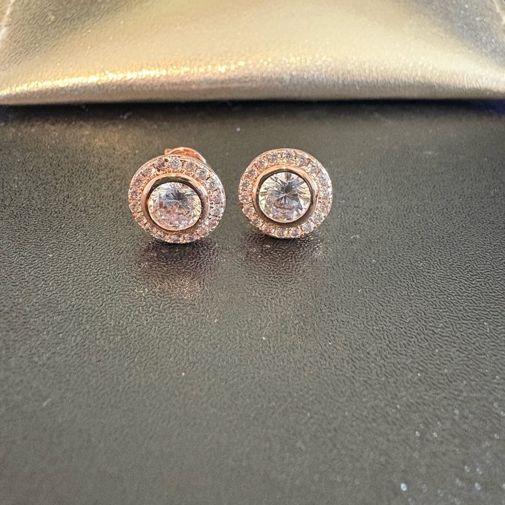 Genevive Rose Gold Plated stud earrings